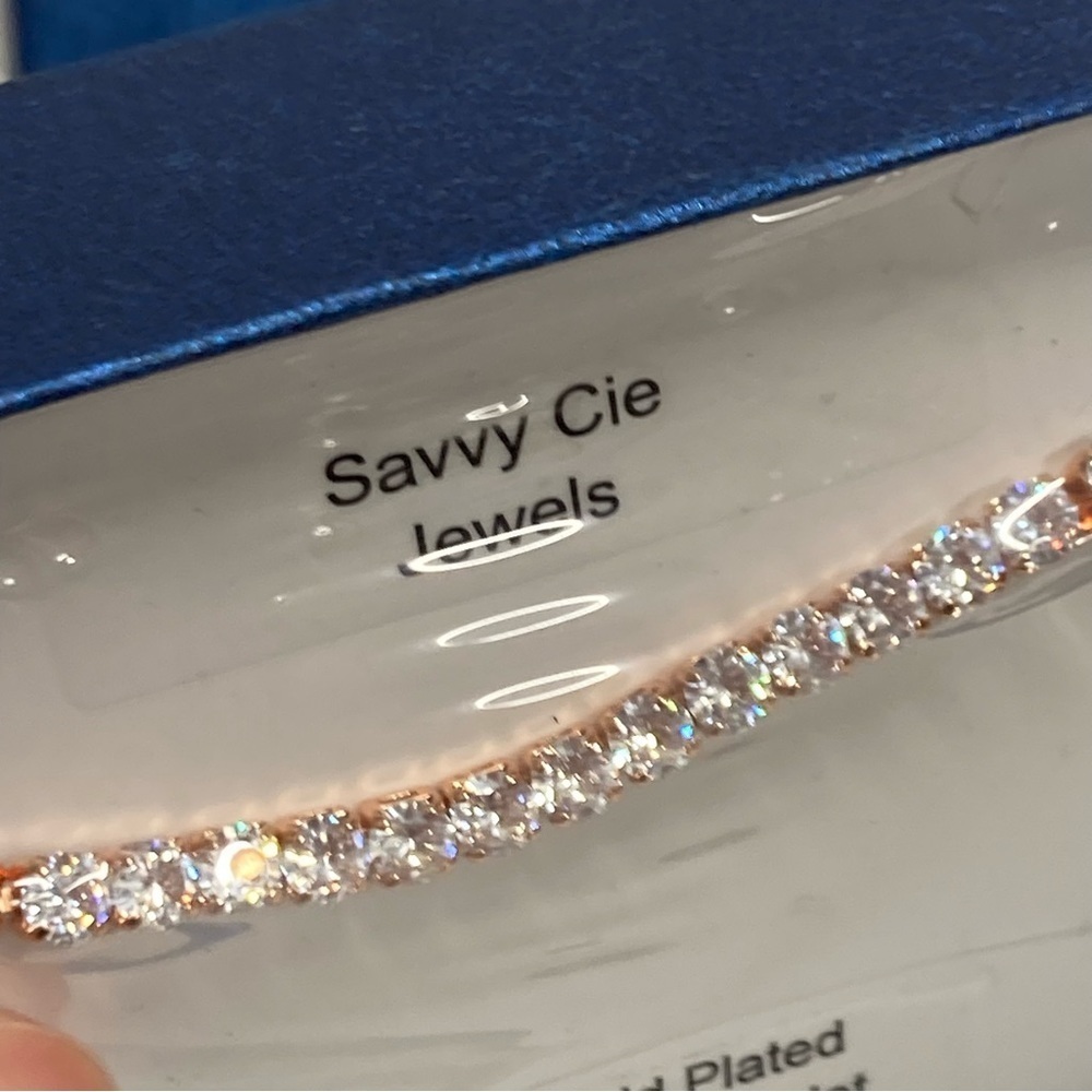 MSavvy Cie Jewels Sterling Silver 18K Rose Gold plated AAA Grade CZ bracelet - Picture 4 of 5
